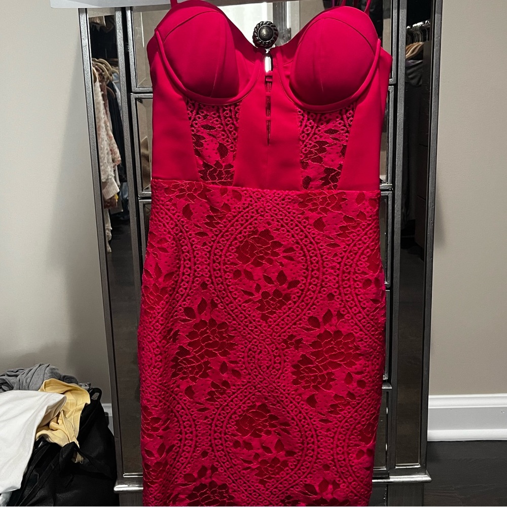 Bebe size 0 pink lace dress